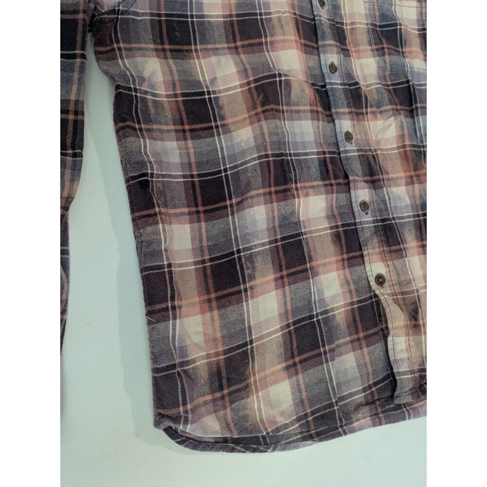 Franklin Flannels Long Sleeve Button Up Shirt Top Size M/L Cabincore Upcycled - Picture 8 of 8